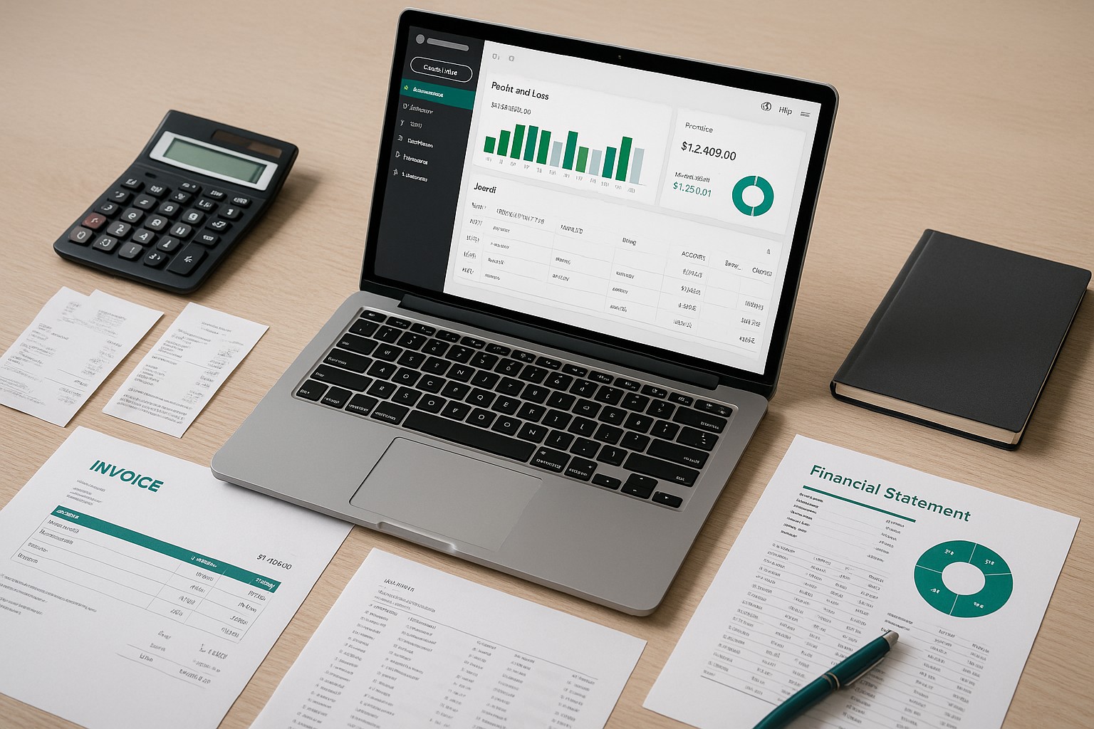 Accountant using Excel and QuickBooks on dual monitors to convert and import journal entries