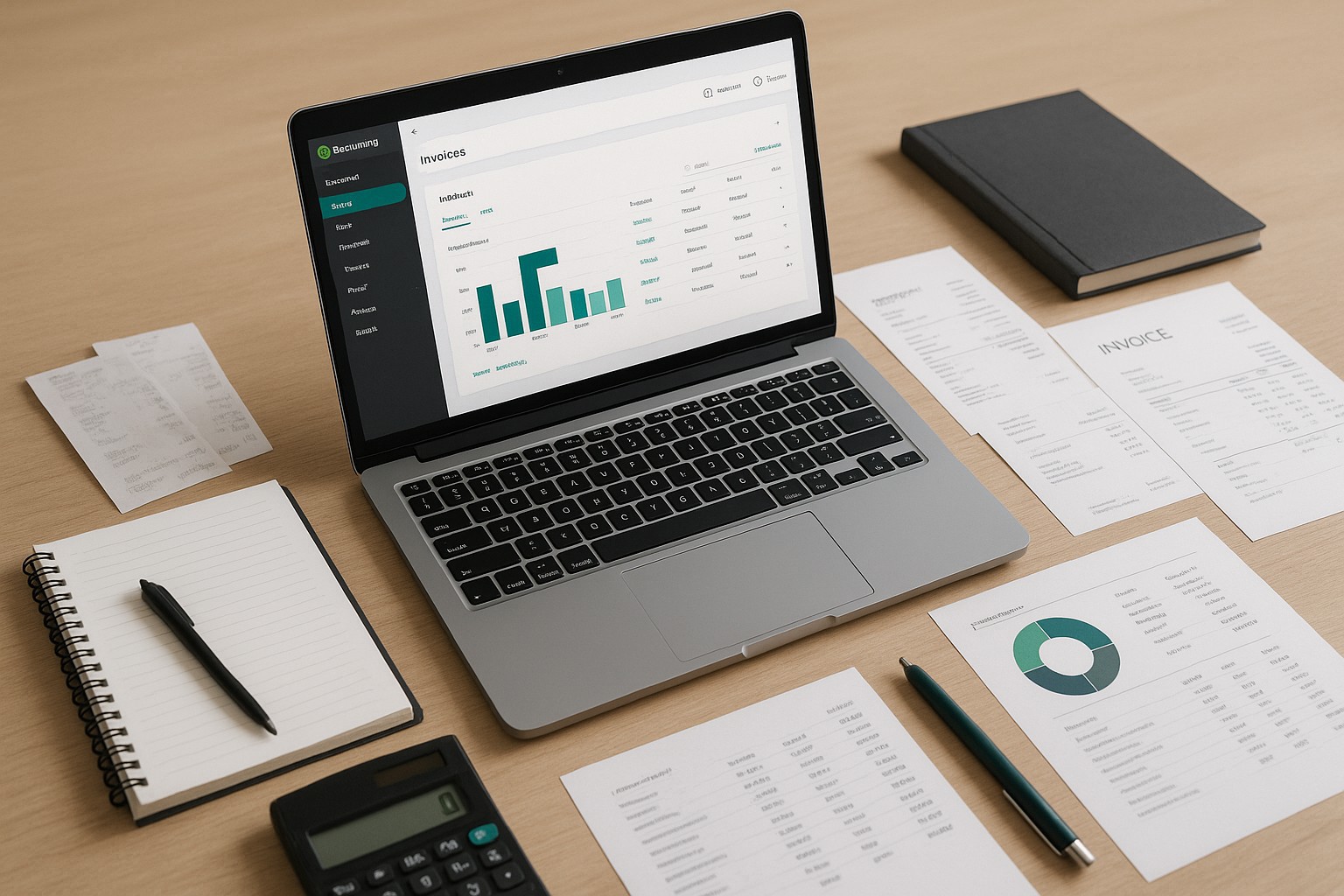 Accountant reviewing duplicate invoices on a QuickBooks Online dashboard for a small business client