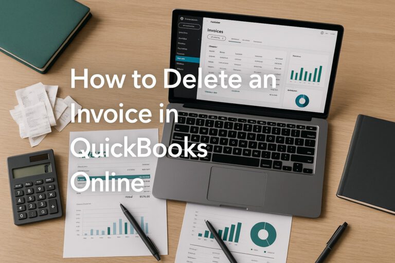 Screenshot of QuickBooks Online invoice deletion process for small business accounting
