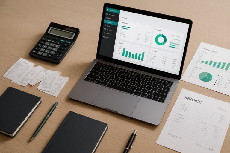 Accountant troubleshooting QuickBooks error 13 on a laptop in a small business office