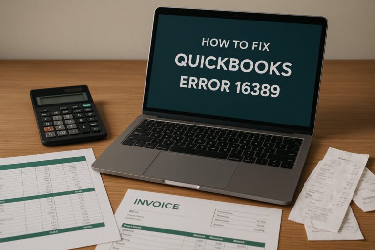 Troubleshooting QuickBooks Error 16389 on a computer screen