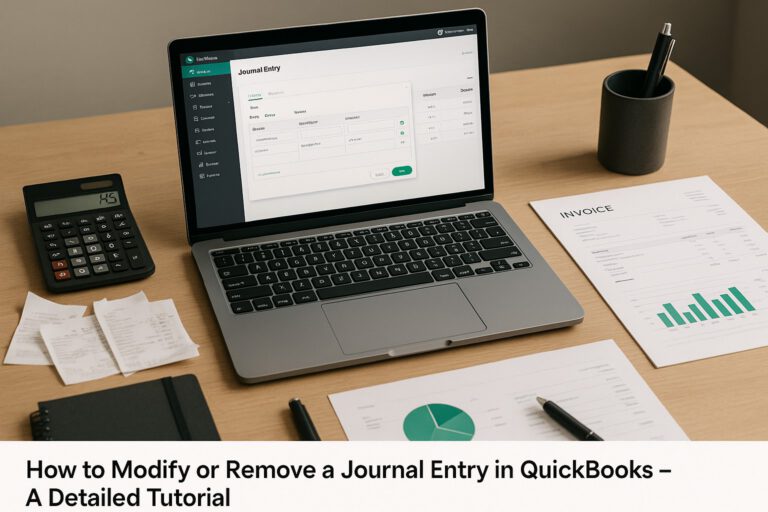 Screenshot of QuickBooks desktop interface showing journal entry modification options for small business accounting.