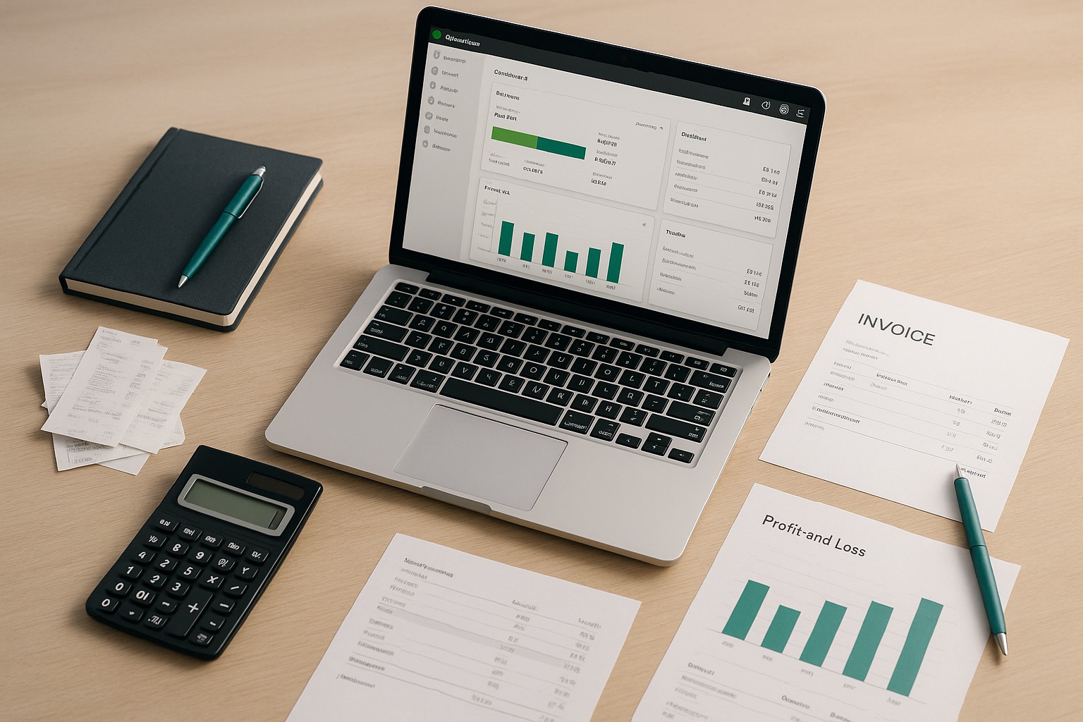 Accountant troubleshooting QuickBooks export error to Excel on a laptop in a small business office.