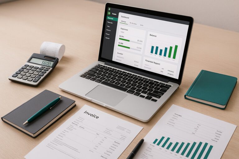 Accountant reviewing QuickBooks error message 6000-1076 on a laptop in an office setting