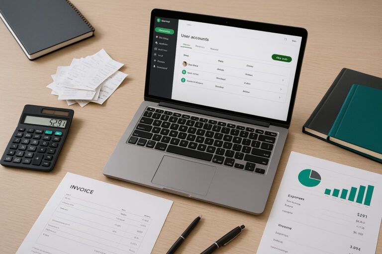 QuickBooks Online dashboard showing user management settings for a small business accountant