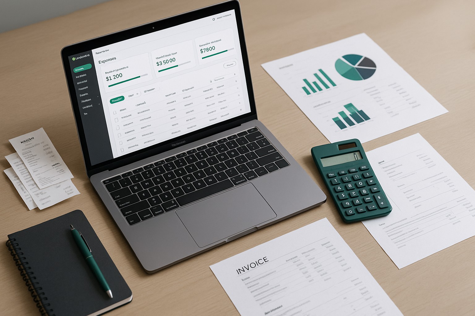 Accountant using QuickBooks on a laptop to process expense reimbursements for a small business.