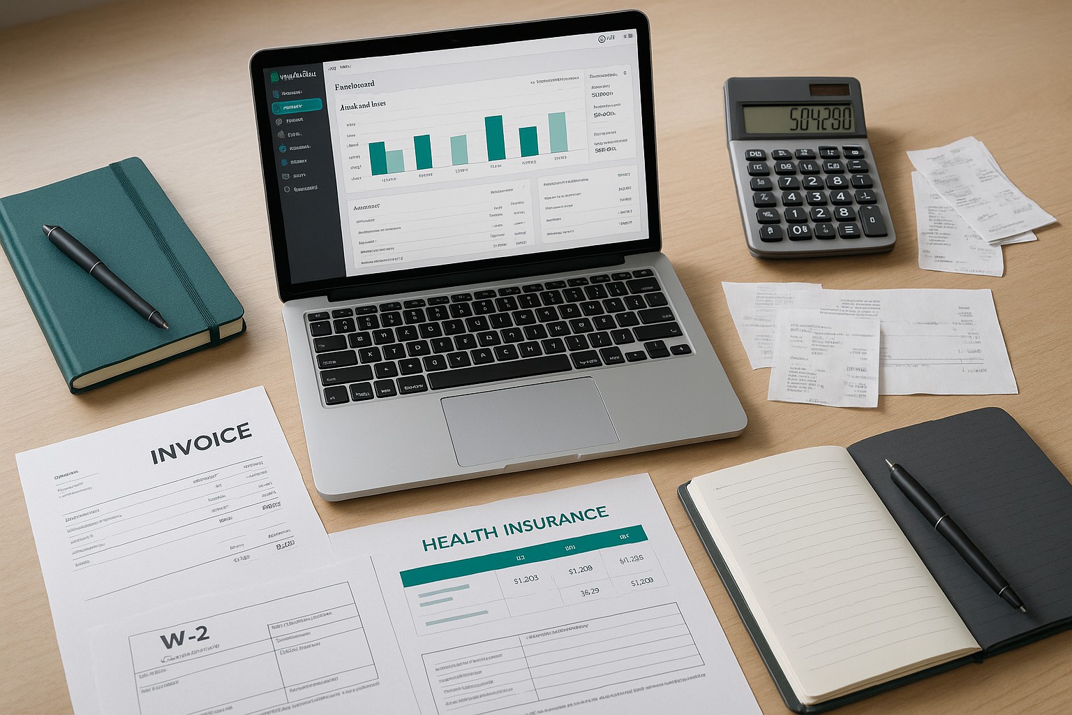 QuickBooks user entering employer health insurance information on a W-2 form for small business payroll.