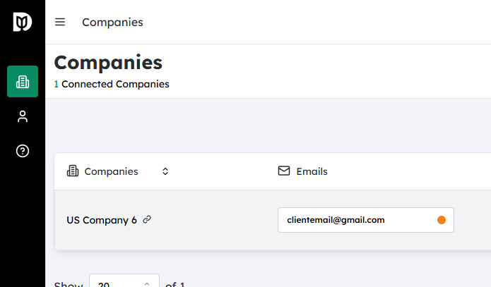 Go to the Companies section