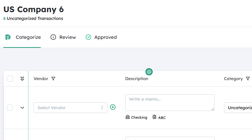 Navigate to the Company Transactions page