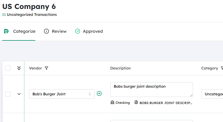 Open the relevant company record