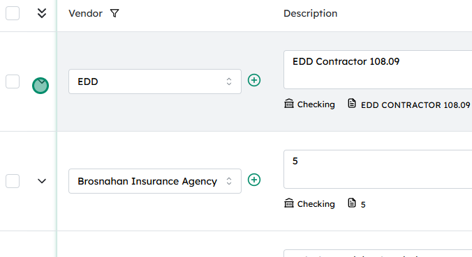 Expand the desired transaction