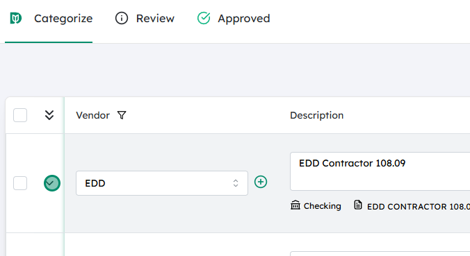 Expand the row under the desired transaction