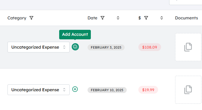 Click on the plus button next to “Category”
