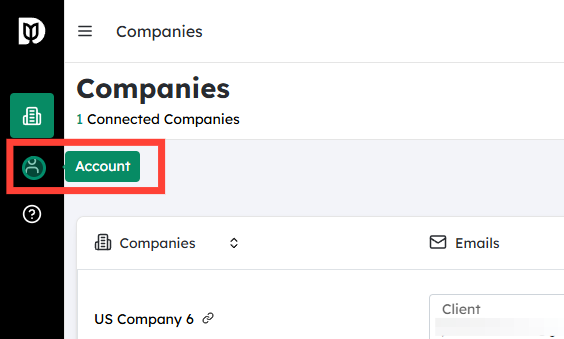 Go to the Account section