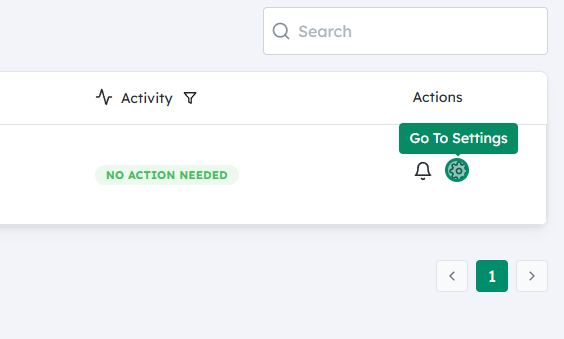 Open the settings for the specific company