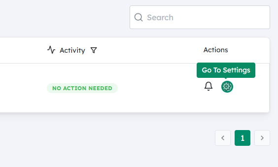 Click on the Settings icon for the company you want to update