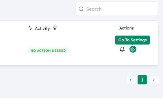 Open the settings for the relevant company