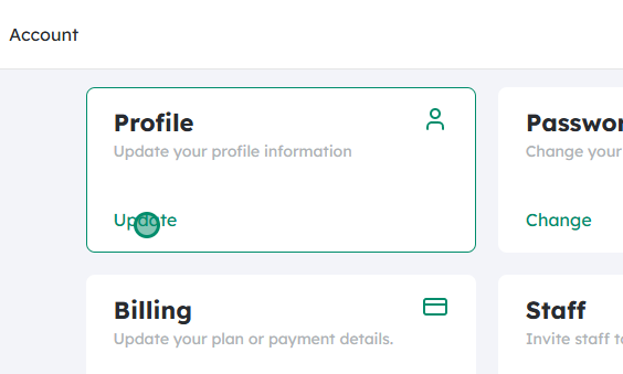 Go to the Account section
