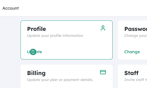 Click on Update under Profile