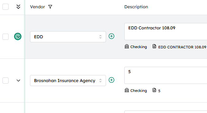 Expand the desired transaction