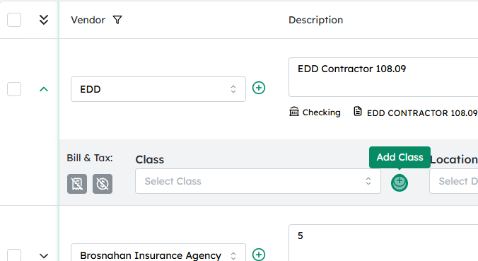 Click on the plus icon next to the Class field