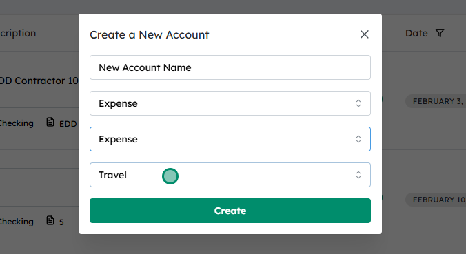 Enter the Desired Account