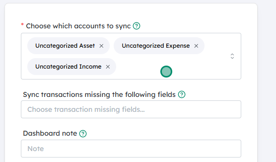 Choose which accounts to sync