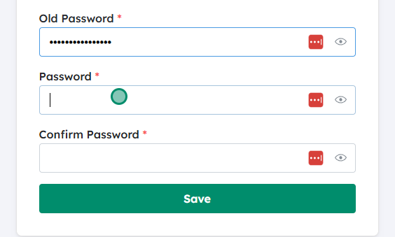 Enter your old password, then your new password twice