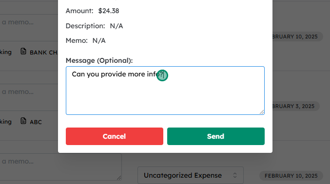 Click on “Email” for that transaction