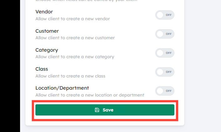 Click Save to apply the changes