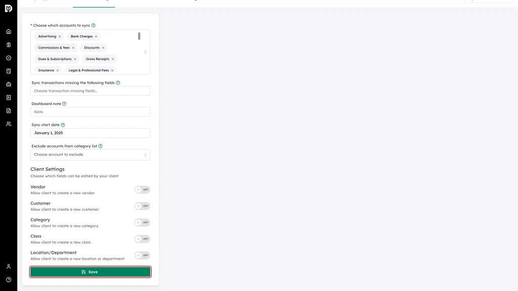 The Save button at the bottom of the General settings form