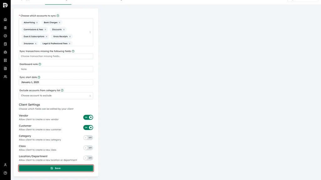 The Save button at the bottom of the General settings form