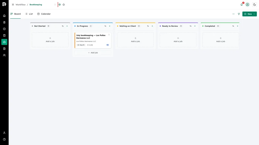 Board picker highlighted in the breadcrumb at the top of the page