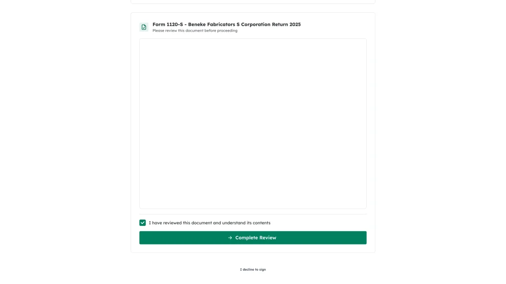 The review checkbox ticked, with the Complete Review button now active