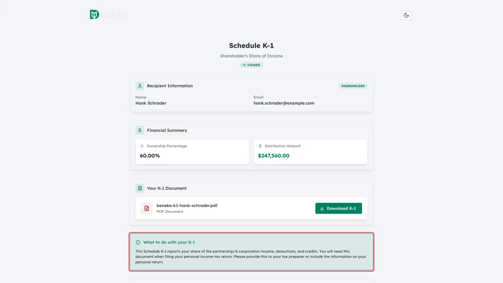 The What to do with your K-1 guidance panel highlighted at the bottom of the page