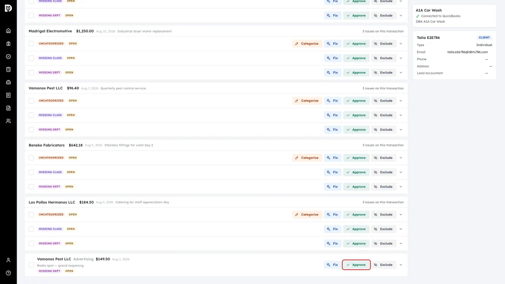Highlighted Approve button on a flagged item