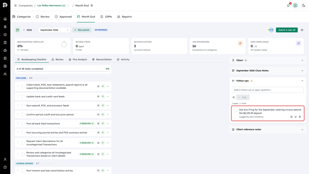 Logged follow-up highlighted showing who logged it