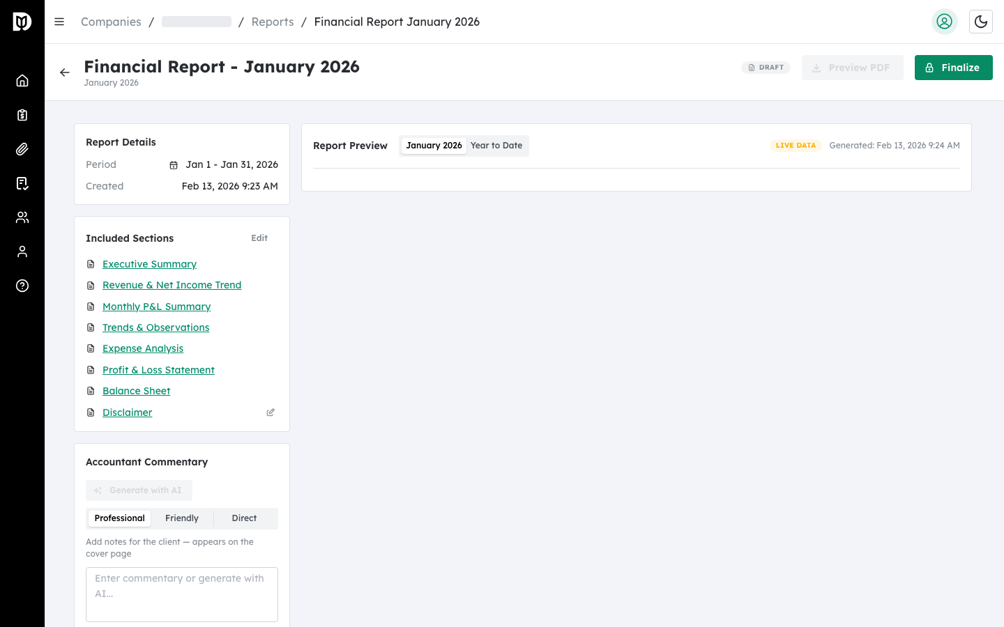 Save button below the commentary text area