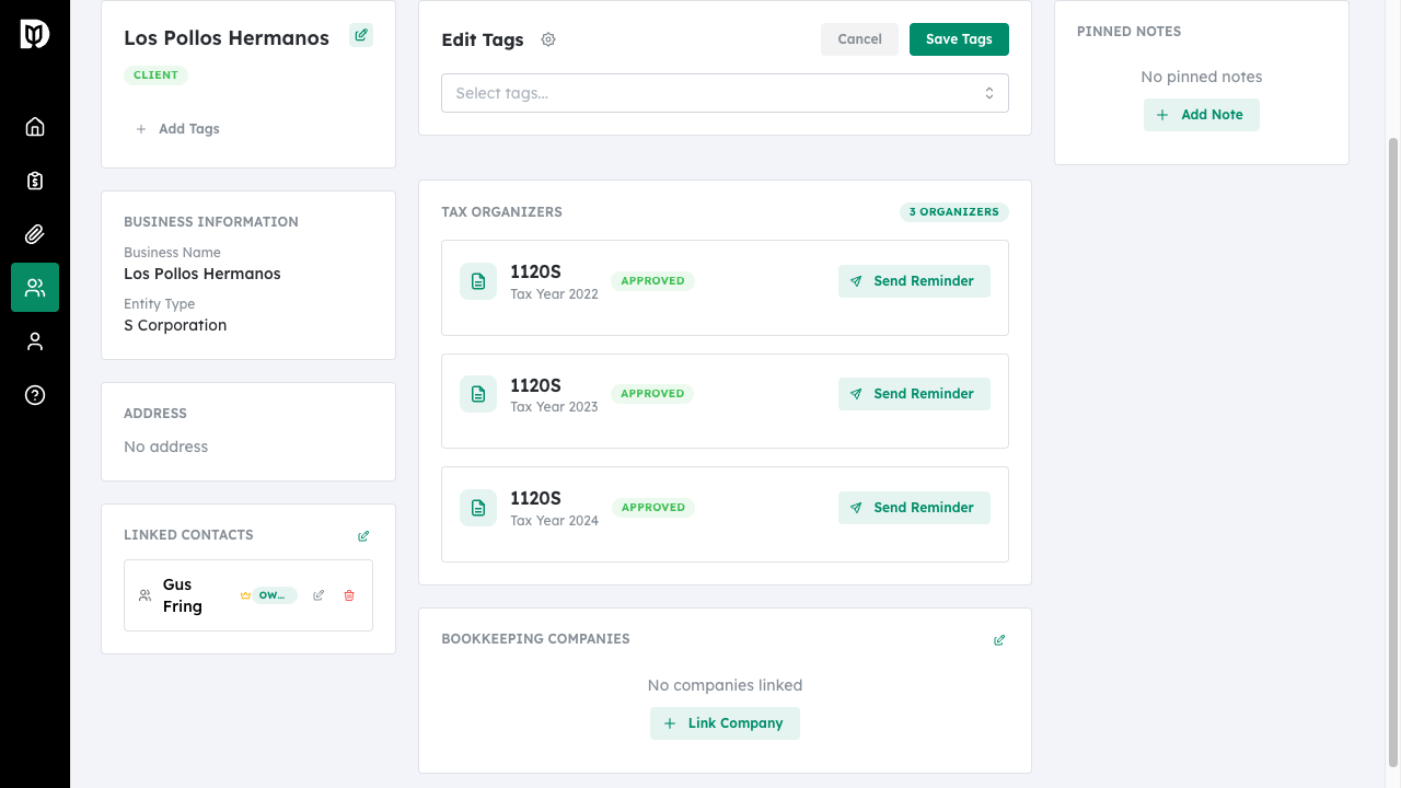 Tag selection dropdown with multiple tags available