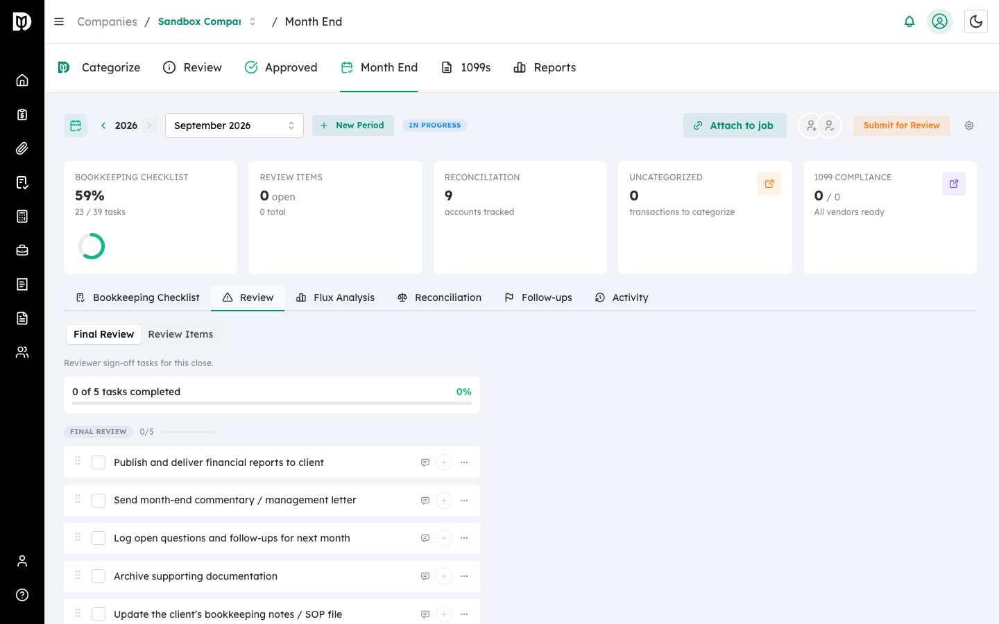 Review tab with Final Review and Review Items options