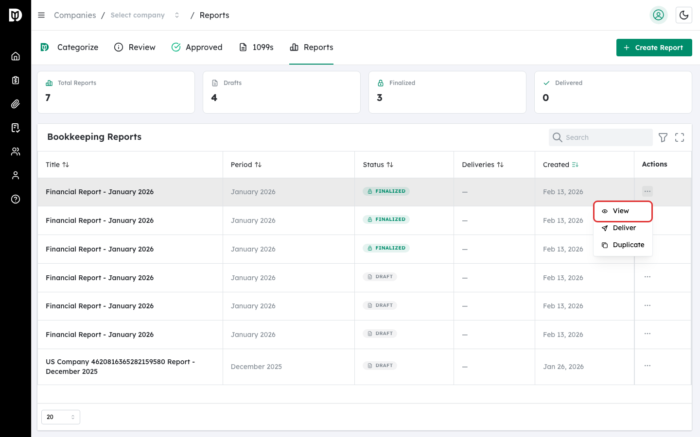 Download PDF option in the three-dot actions menu